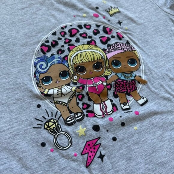 L.O.L. Surprise | Girls Gray Short Sleeve Graphic T-Shirt | Size Extra Large - Picture 4 of 7